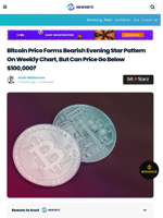 Bitcoin Price Forms Bearish Evening Star Pattern On Weekly Chart, But Can Price Go Below $100,000?