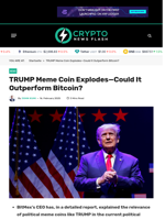 TRUMP Meme Coin Explodes—Could It Outperform Bitcoin?