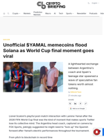Unofficial $YAMAL memecoins flood Solana as World Cup final moment goes viral
