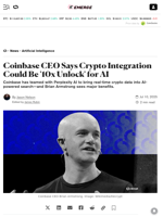 Coinbase CEO Says Crypto Integration Could Be '10x Unlock' for AI - Decrypt