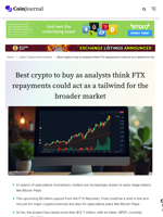 Best crypto to buy as analysts think FTX repayments could act as a tailwind for the broader market - CoinJournal