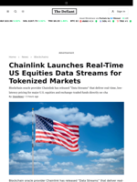 Chainlink Launches Real-Time US Equities Data Streams for Tokenized Markets - 