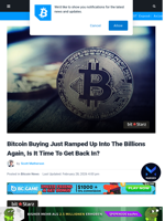 Bitcoin Buying Just Ramped Up Into The Billions Again, Is It Time To Get Back In? | Bitcoinist.com