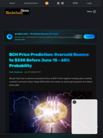 BCH Price Prediction: Oversold Bounce to $330 Before June 15 - 65% Probability - Blockchain.News