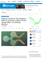 Veteran Analyst Tips Ripple’s XRP As Among Cryptos To Do ‘Quite Well’ In Coming Months ⋆ ZyCrypto