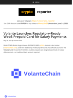 Volante Launches Regulatory-Ready Web3 Prepaid Card for Salary Payments