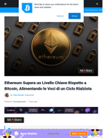 Ethereum Supera un Livello Chiave Rispetto a Bitcoin, Alimentando le Voci di un Ciclo Rialzista | Bitcoinist.com