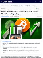Bitcoin Price Could Be Near a Rebound: Here’s What Data Is Signalling