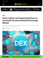 Aster, Lighter and Hyperliquid Race to Dominate the Decentralized