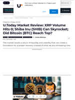 U.Today Market Review: XRP Volume Hits 0; Shiba Inu (SHIB) Can Skyrocket; Did Bitcoin (BTC) Reach Top? - U.Today