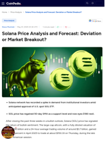 Solana Price Analysis and Forecast: Deviation or Market Breakout?