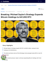 Breaking: Michael Saylor's Strategy Expands Bitcoin Holdings to 641,692 BTC