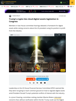 Trump’s crypto ties cloud legislation in Congress