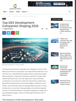 Top DEX Development Companies Shaping 2026 - CryptoCoin.News
