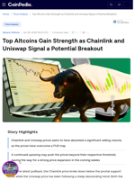Top Altcoins Gain Strength as Chainlink and Uniswap Signal a Potential Breakout