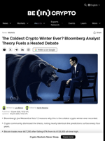 The Coldest Crypto Winter Ever? Bloomberg Analyst Theory Fuels a Heated Debate