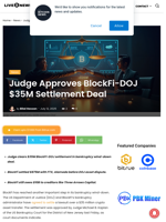 Judge Approves BlockFi-DOJ $35M Settlement Deal | Live Bitcoin News