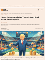 ‘Scam’ claims spread after Trump’s Super Bowl crypto donation pitch - AMBCrypto