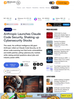 Anthropic Launches Claude Code Security, Shaking up Cybersecurity Stocks – Bitcoin News
