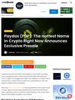 Paydax (PDP): The Hottest Name In Crypto Right Now Announces Exclusive Presale | Live Bitcoin News