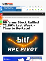 Bitfarms Stock Rallied 72.86% Last Week – Time to Re-Rate? - The Crypto News Wire