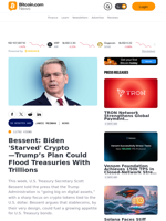 Bessent: Biden 'Starved' Crypto—Trump’s Plan Could Flood Treasuries With Trillions – Bitcoin News