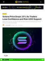 Solana Price Drops 15% As Lose Confidence and Risk $200