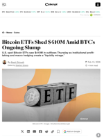 Bitcoin ETFs Shed $410M Amid BTC's Ongoing Slump - Decrypt