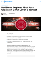 RedStone Deploys First Push Oracle on GIWA Layer-2 Testnet