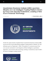 Quantivision Business Institute (QBI) Launches MindArc 5.0: An Intelligent Trading Platform Driven by Four Core Security Protections, Leading a New Era in Financial Technology - Visionary Financial