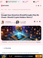 Google Says Quantum Breakthroughs May Be Closer
