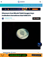 Ethereum Over Bitcoin? Matt Hougan Says Institutions Sometimes Start With ETH