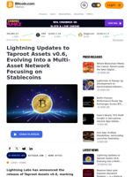 Lightning Updates to Taproot Assets v0.6, Evolving Into a Multi-Asset Network Focusing on Stablecoins – News Bytes Bitcoin News