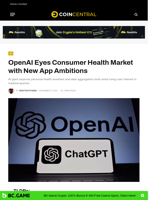 OpenAI Eyes Consumer Health Market with New App Ambitions - CoinCentral