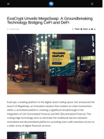 ExaCrypt Unveils MegaSwap: A Groundbreaking Technology Bridging CeFi and DeFi - Visionary Financial