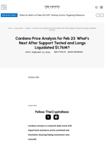 Cardano Price Analysis for Feb 23: What’s Next After Support Tested and Longs Liquidated $1.76M?