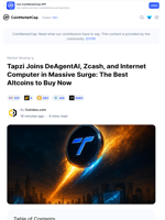 Tapzi Joins DeAgentAI, Zcash, and Internet Computer in Massive Surge: The Best Altcoins to Buy Now: Guest Post by Coindoo.com | CoinMarketCap