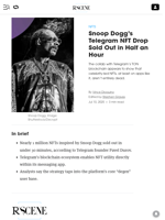 Snoop Dogg’s Telegram NFT Drop Sold Out in Half an Hour - Decrypt