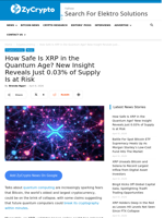 How Safe Is XRP in the Quantum Age? New Insight Reveals Just 0.03% of Supply Is at Risk ⋆ ZyCrypto
