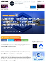 Chainlink Price Maintains $20 Support as DTA Standard Progresses: Is $47 the Next Target? | Live Bitcoin News
