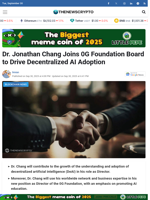 Dr. Jonathan Chang Joins 0G Foundation Board to Drive Decentralized AI Adoption - TheNewsCrypto