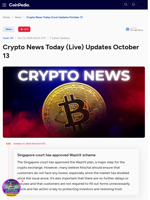 Crypto News Today (Live) Updates October 13