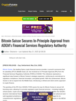 Bitcoin Suisse Secures In-Principle Approval from ADGM’s Financial Services Regulatory Authority