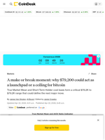 A make or break moment: why $79,200 could act as a launchpad or a ceiling for bitcoin