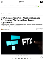 FTX Estate Sues NFT Marketplace and AI Gaming Platform Over Token Agreements - Decrypt