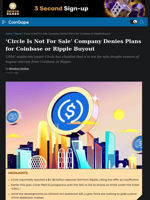 ‘Circle Is Not For Sale’ Company Denies Plans for Coinbase or Ripple Buyout