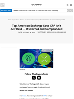 Top American Exchange Says XRP Isn’t Just Held — It’s Earned and Compounded
