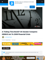 A Ticking Time Bomb? US Senator Compares GENIUS Act to 2008 Financial Crisis