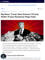 Big News: Trump Team Disowns ‘$Trump Wallet’ Project Backed by Magic Eden