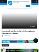 Denmark's Crypto Ownership Rate Among Lowest In Europe At 4%: Report